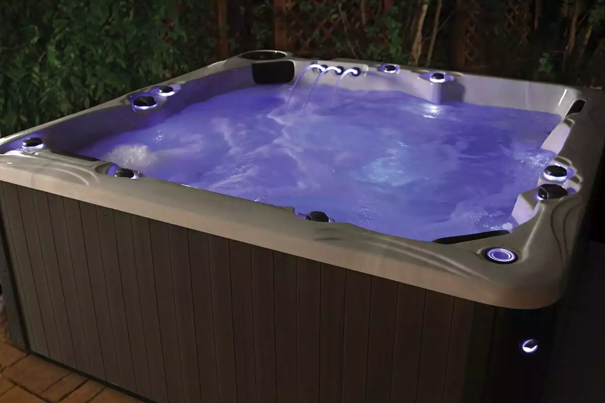 Reno in Backyard at Night PDC hot tub