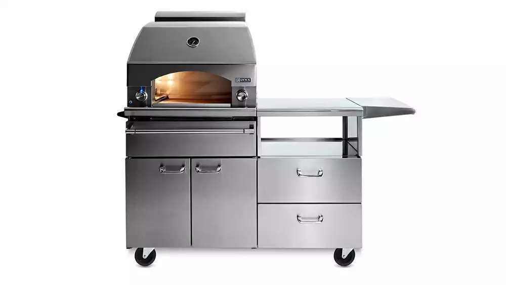 napoli outdoor oven on mobile kitchen cart
